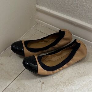 Stylish Tan and Black Women's Flats